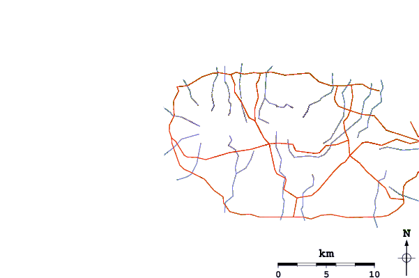 Roads and rivers around Terceira