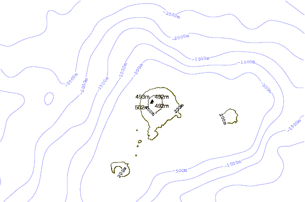 Mountain peaks around Terevaka