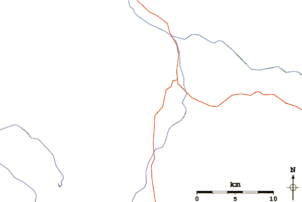 Roads and rivers around Terrace Mountain