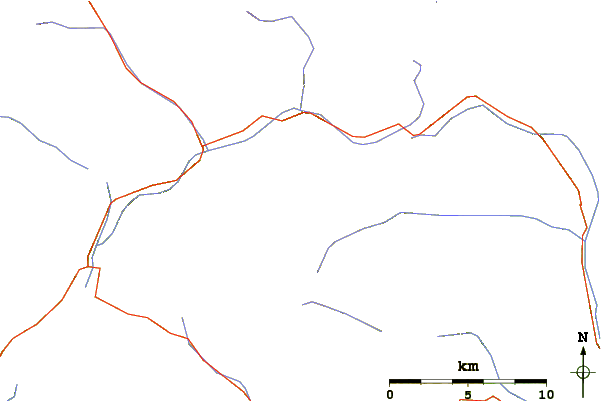 Roads and rivers around Terza Grande