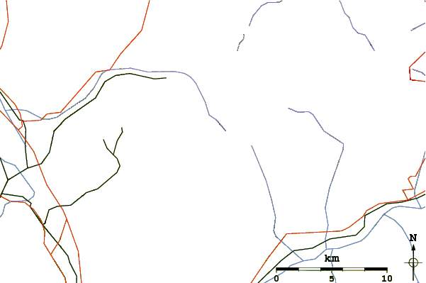 Roads and rivers around Tête Ronde