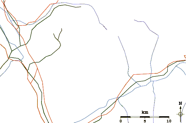 Roads and rivers around Tête à Pierre Grept