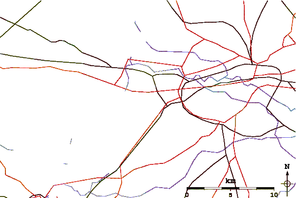 Roads and rivers around Teufelsberg