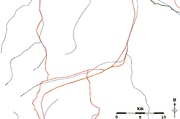 Roads and rivers around Teurihorn