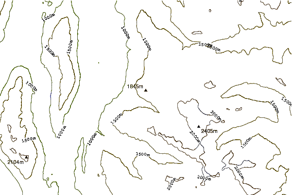 Mountain peaks around The Ash Pit