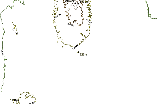 Mountain peaks around The Barrier (volcano)