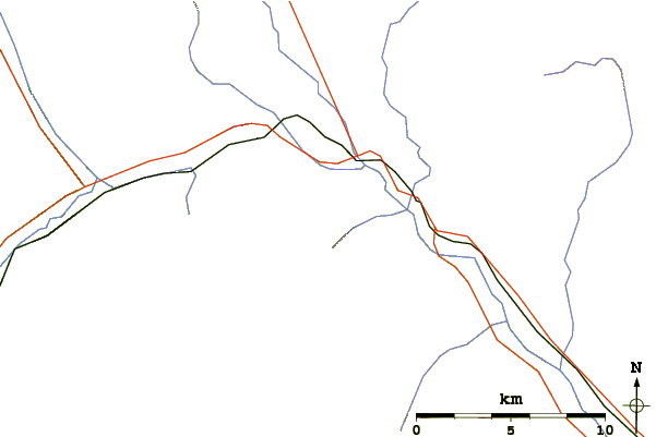 Roads and rivers around The Beehive (Alberta)