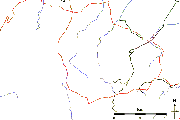 Roads and rivers around The Brocken