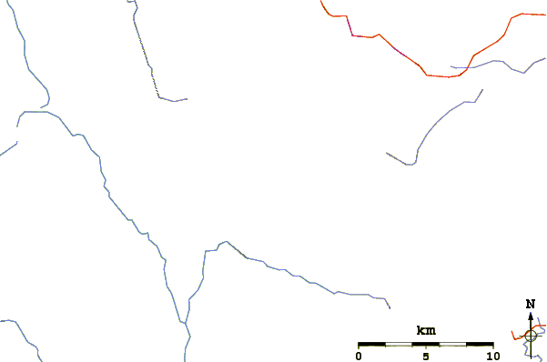 Roads and rivers around The Cupola (mountain)