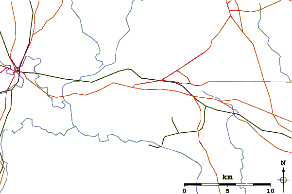 Roads and rivers around The Ercall