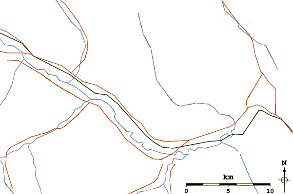 Roads and rivers around The Finger (Alberta)