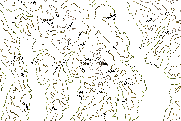 Mountain peaks around The Forefinger (mountain)