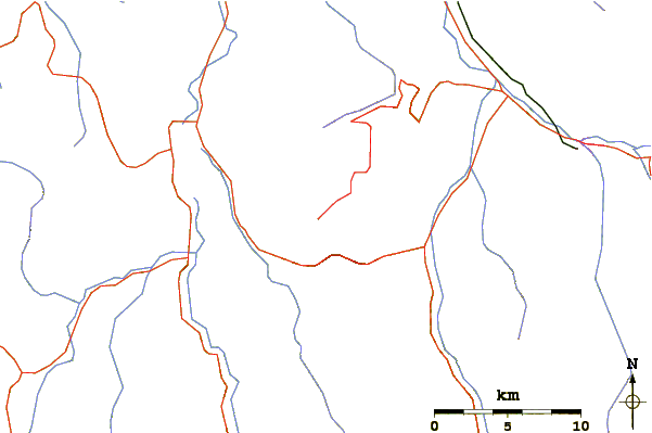 Roads and rivers around The Horn (Mount Buffalo)