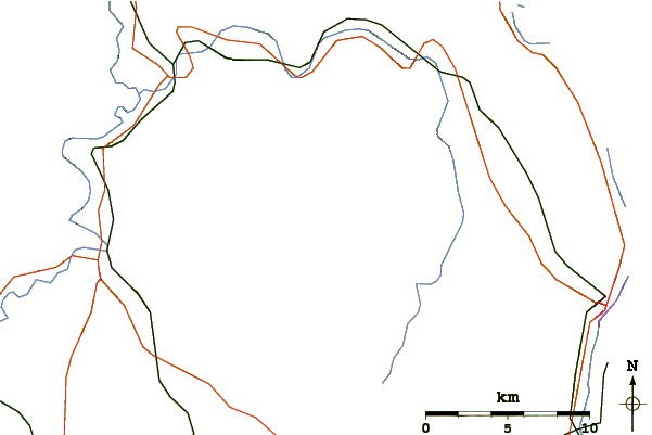 Roads and rivers around The Horn (New Hampshire)