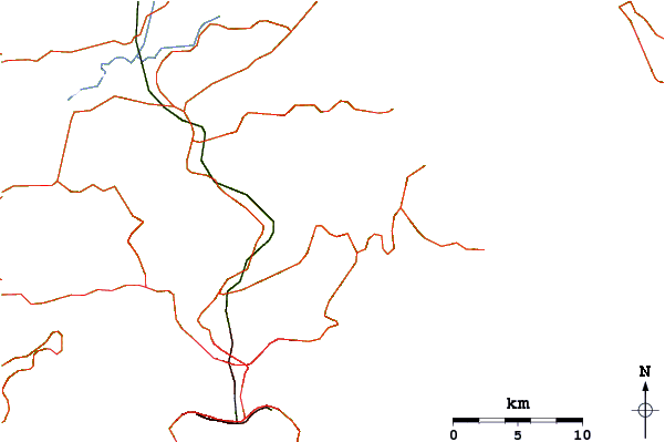 Roads and rivers around The Hunch Backs (牛押山)