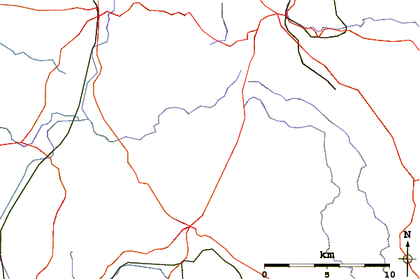 Roads and rivers around The Roaches