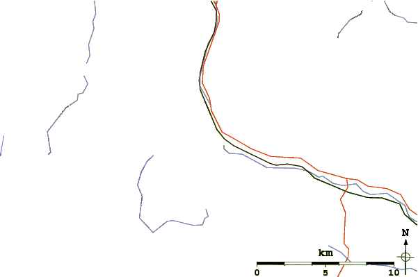 Roads and rivers around The Sow of Atholl