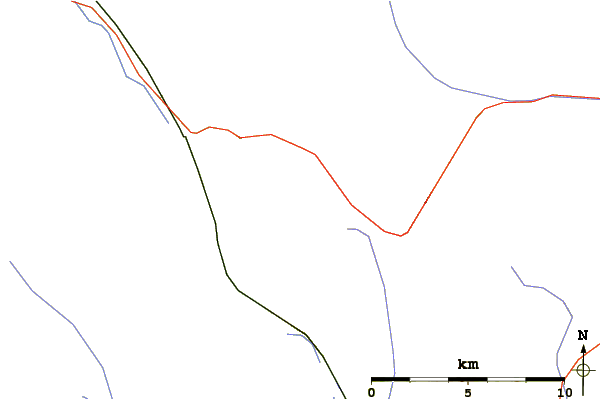 Roads and rivers around The Thumb (Omineca - Sicintine Range)