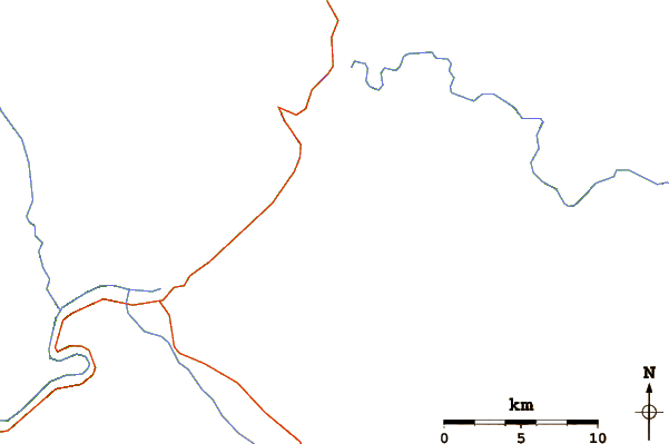 Roads and rivers around The Titan (Fisher Towers)