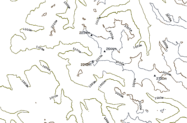 Mountain peaks around The Triad