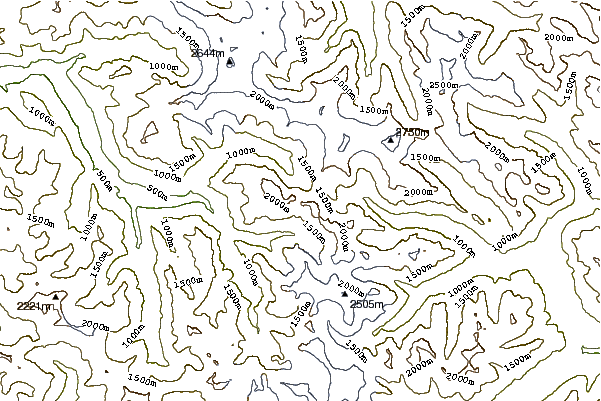 Mountain peaks around The Triplets