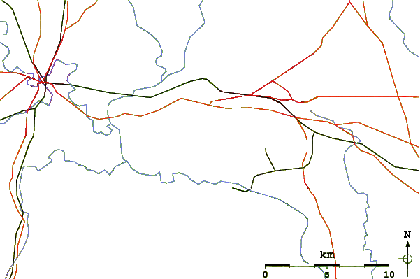 Roads and rivers around The Wrekin