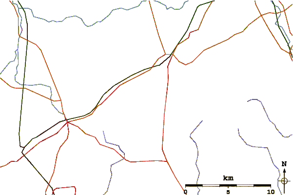 Roads and rivers around Therfield Heath