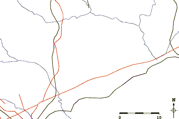 Roads and rivers around Thicketty Mountain