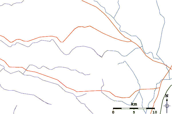 Roads and rivers around Thomas Cole Mountain