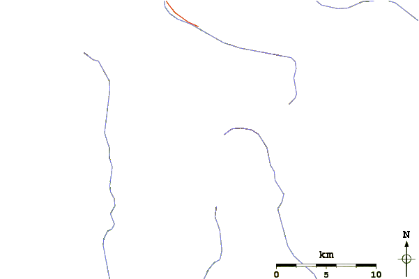 Roads and rivers around Thompson Peak