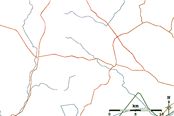 Roads and rivers around Thornbury Hill