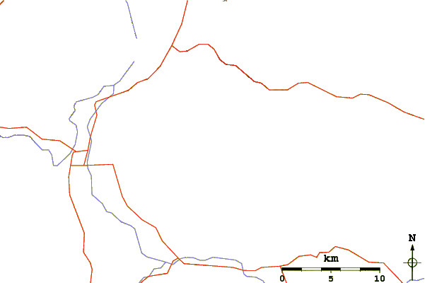 Roads and rivers around Thousand Lake Mountain