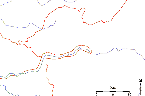 Roads and rivers around Three Brothers (Yosemite)