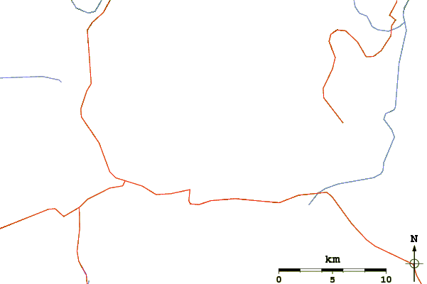 Roads and rivers around Three Fingered Jack