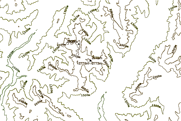 Mountain peaks around Three Sisters (Elk Valley)