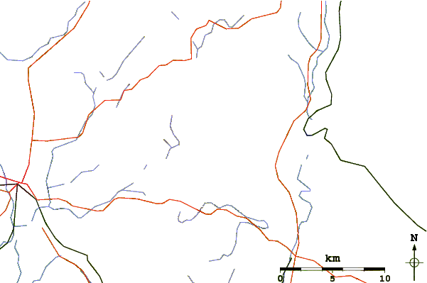 Roads and rivers around Thumb Mountain