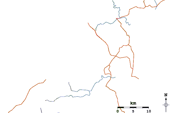 Roads and rivers around Thumb Peak (Palawan)