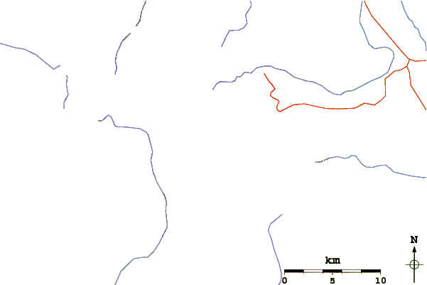 Roads and rivers around Thunderbolt Peak