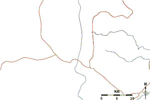 Roads and rivers around Tiantai Mountain (天台山)