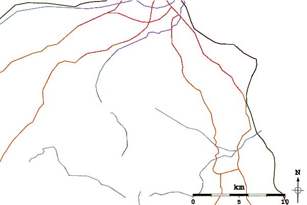 Roads and rivers around Tibradden Mountain