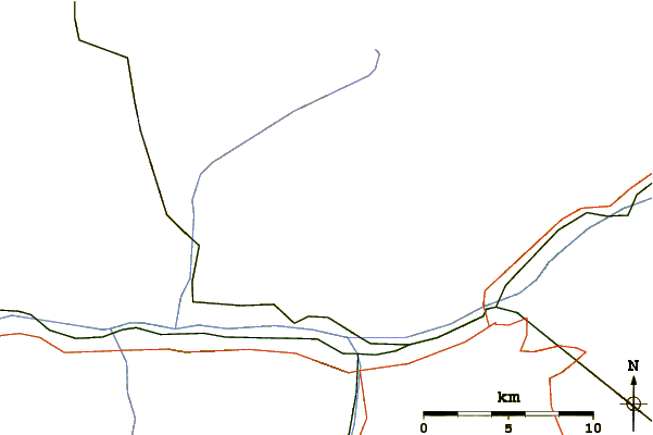 Roads and rivers around Tieregghorn
