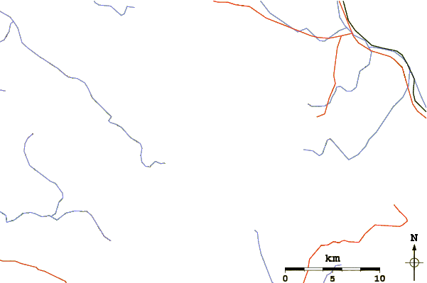 Roads and rivers around Tierra Redonda Mountain