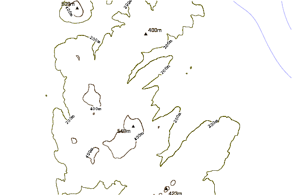 Mountain peaks around Tievebulliagh