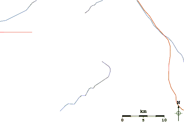 Roads and rivers around Tijeras Peak