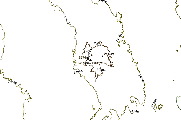 Mountain peaks around Tikaboo Peak