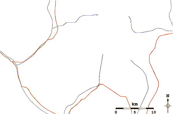 Roads and rivers around Tinguiririca (volcano)