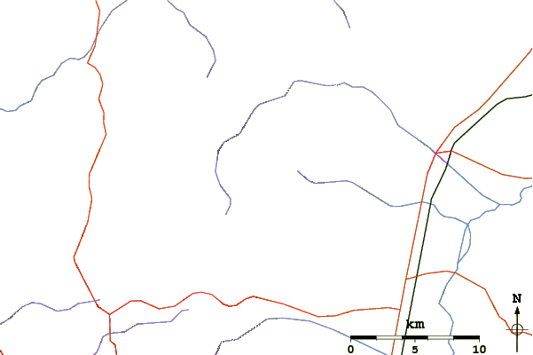 Roads and rivers around Titov Vrv