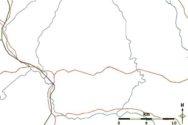 Roads and rivers around Titterstone Clee Hill