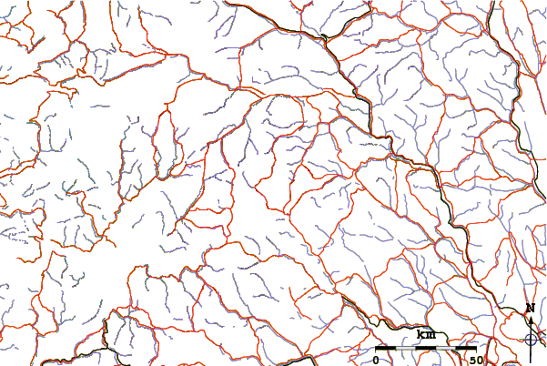 Roads and rivers around Tjørnholstind