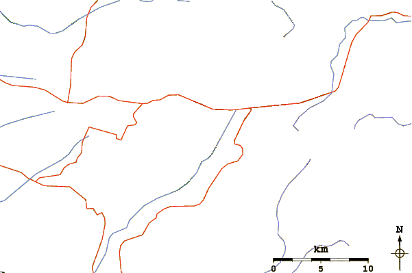 Roads and rivers around Tolhuaca